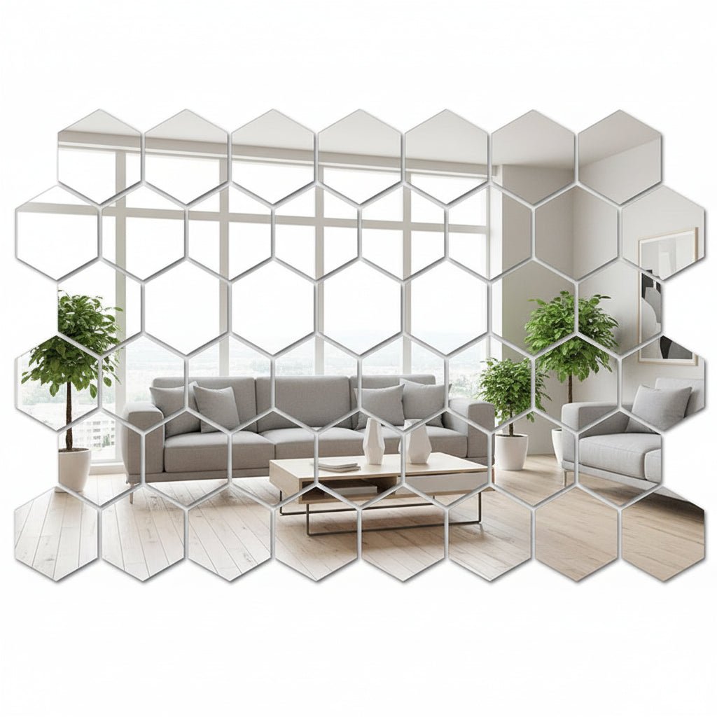 NovaGem hexagonale spiegel muurstickers voor heldere moderne interieurs