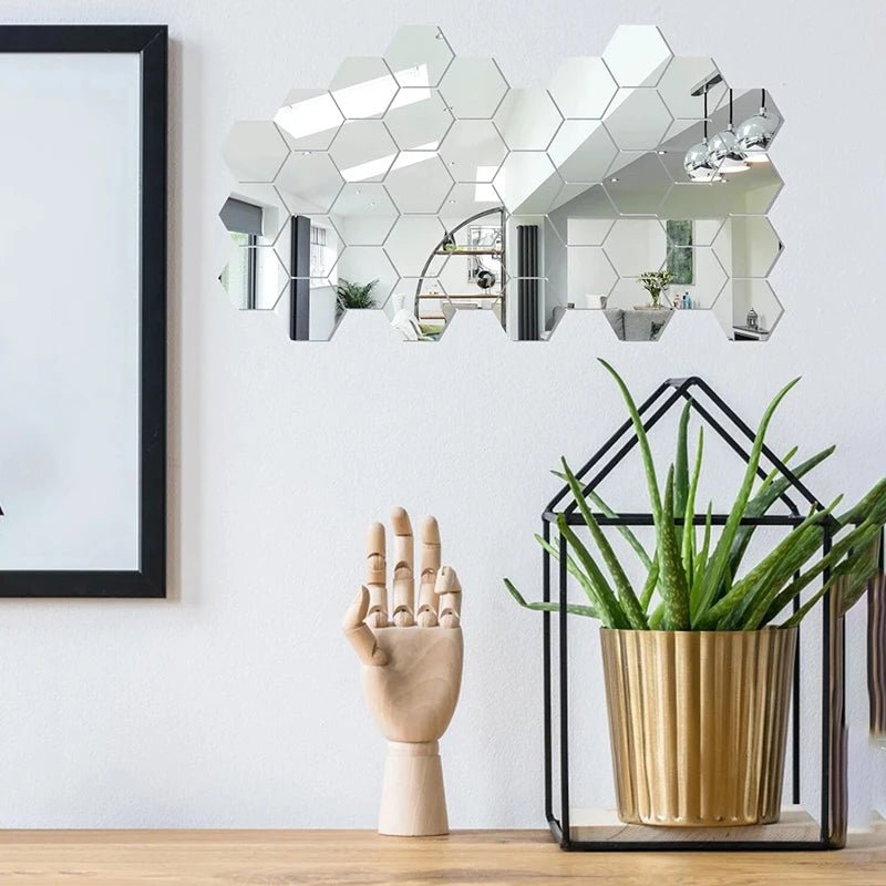 NovaGem hexagonale spiegel muurstickers voor heldere moderne interieurs