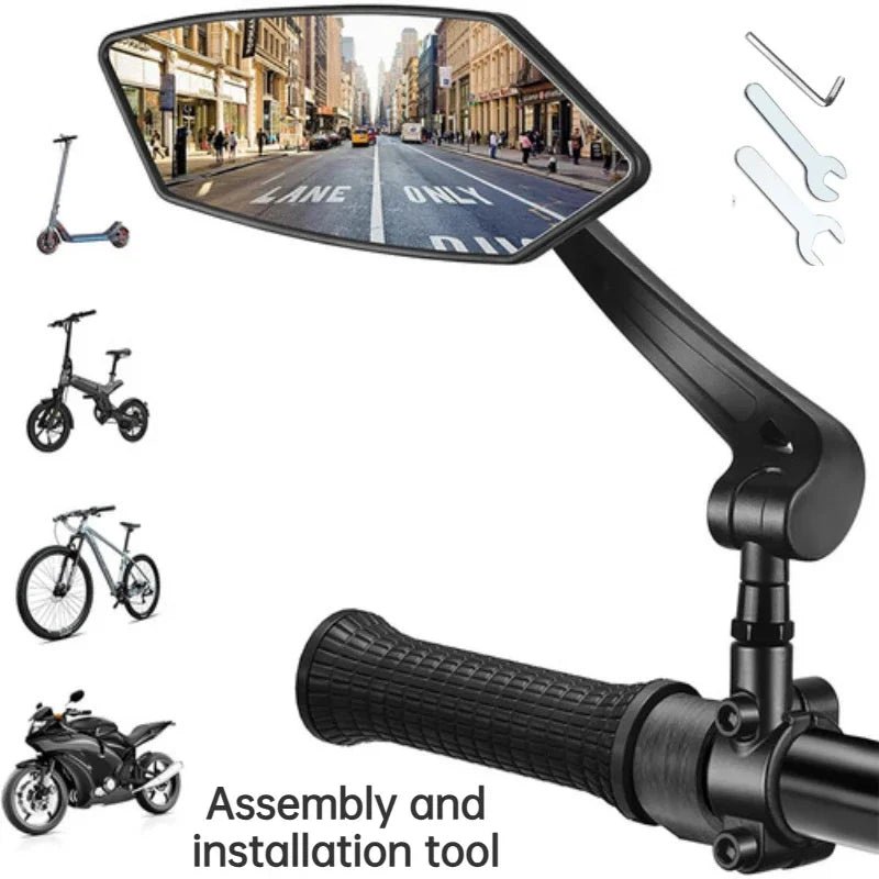 Specchietto Retrovisore Regolabile VistaGlide per Bicicletta con Ampio Angolo di Visione per Ciclisti