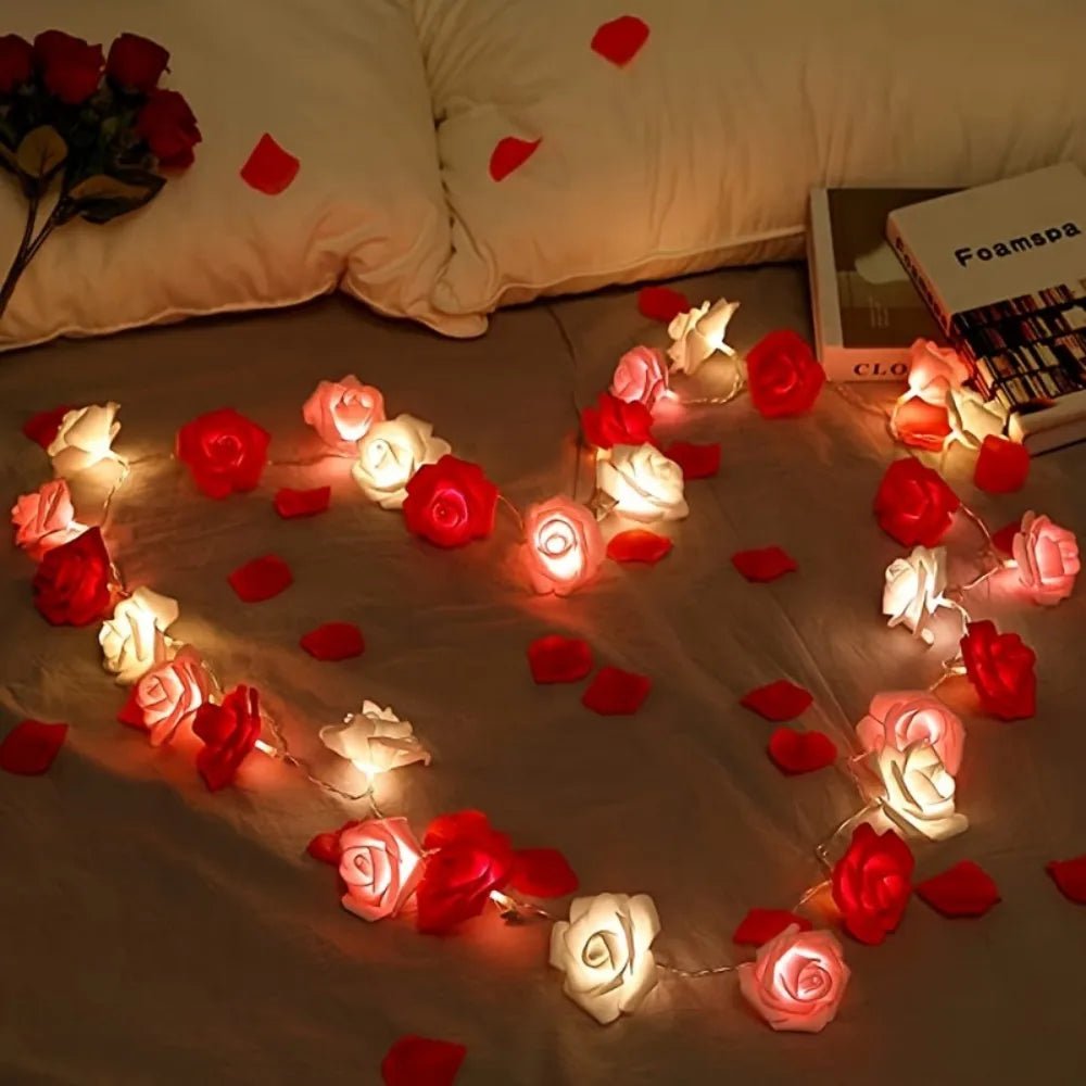 LunaBloom Kunstrozen Sfeerverlichting Op Batterijen Voor Romantische Valentijnsdecoratie