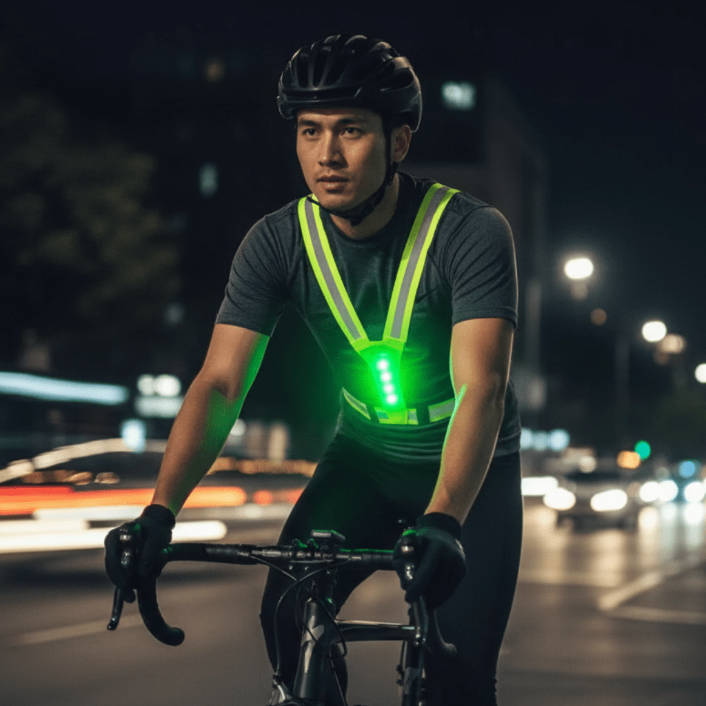 Chaleco de running LED LumaStride con ajuste ajustable y visibilidad de 360 grados