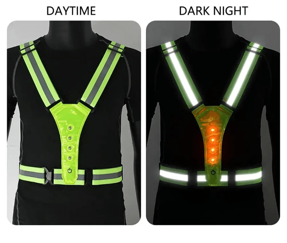 Chaleco de running LED LumaStride con ajuste ajustable y visibilidad de 360 grados