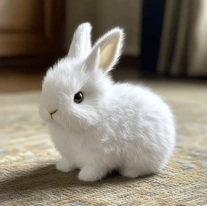 Peluche lapin réaliste avec mouvements authentiques pour la maison et l'école