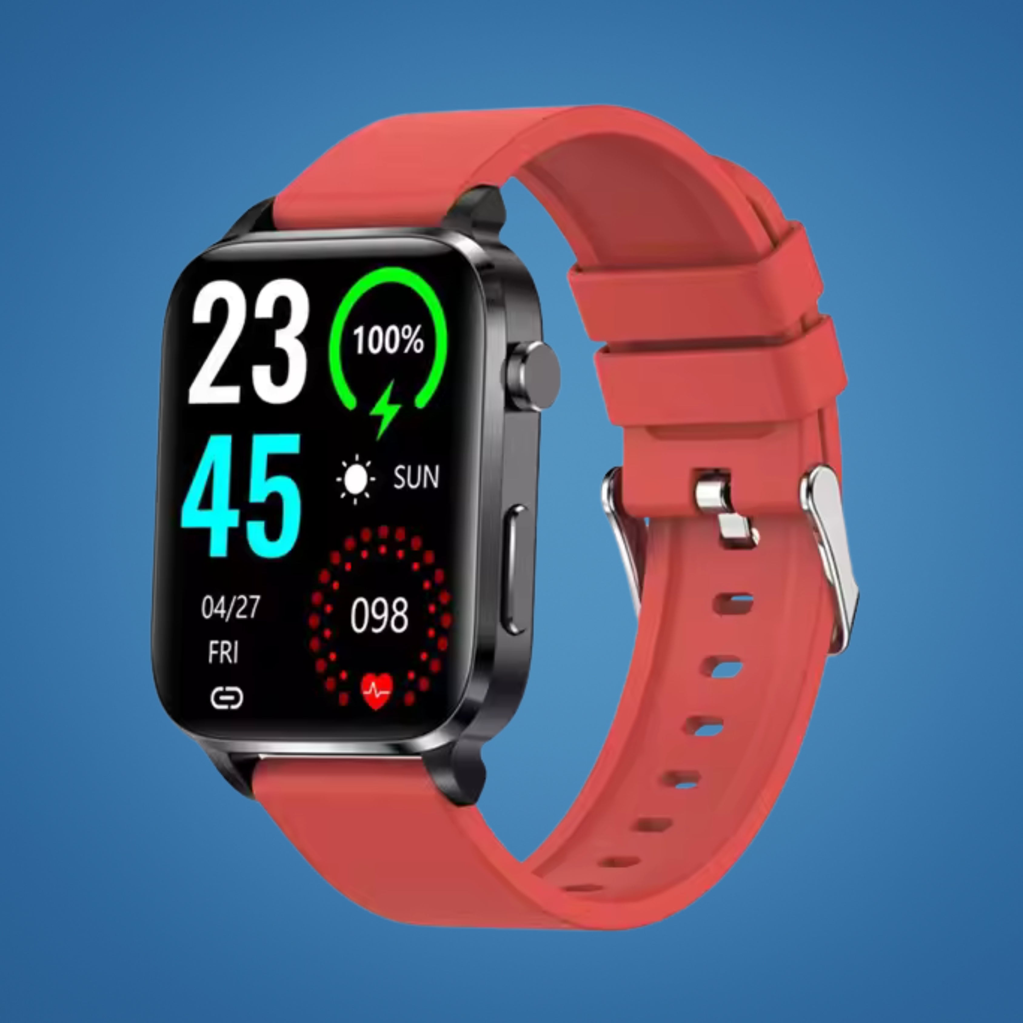 GlucoWell Ikke-invasivt sundheds-smartwatch med wellness-monitor og HD-skærm