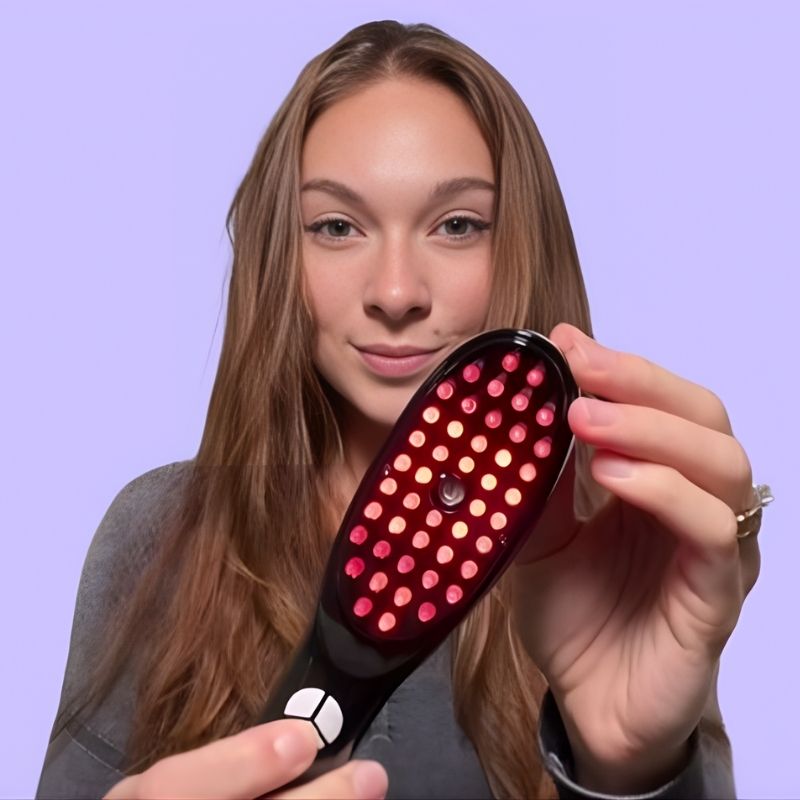 Red Light and Blue Light Therapy Hair Brush for Daily Scalp Care
