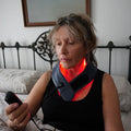 Neck-Worn Red Light Relief Device For On-The-Go Personal Care
