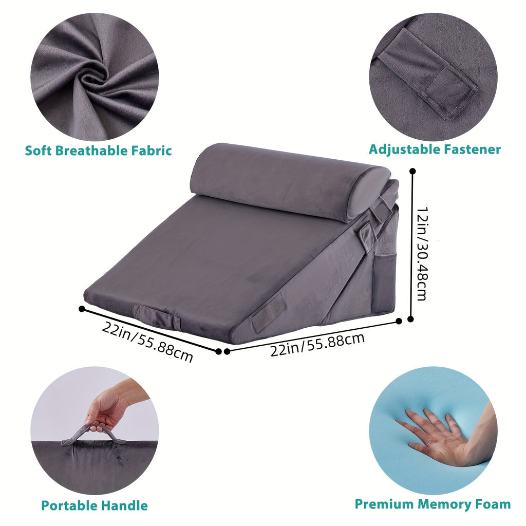 Sleepluxe Ayarlanabilir Yatak Kama Yastığı Sırt Rahatlığı ve Bacak Yükseltme İçin
