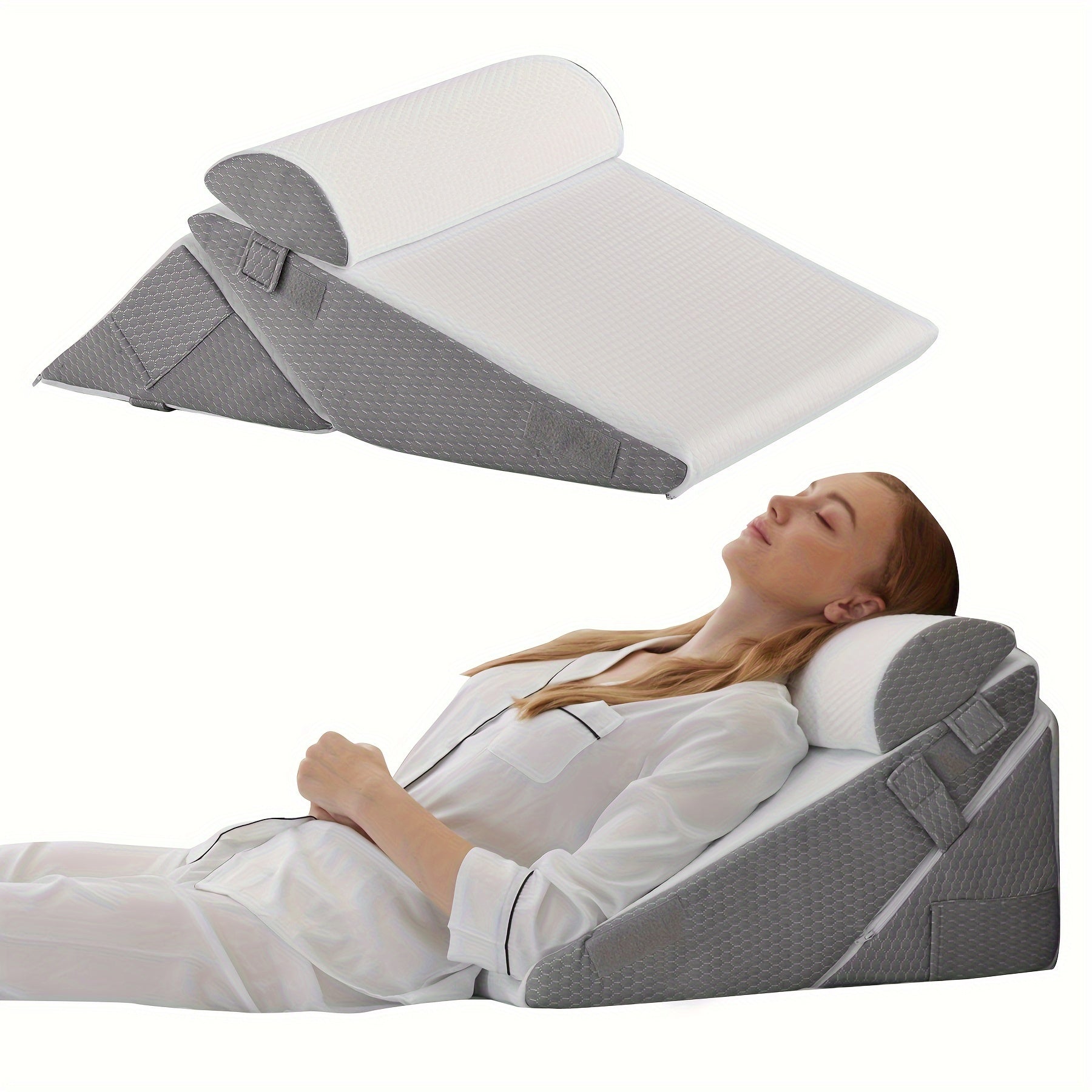 Sleepluxe Ayarlanabilir Yatak Kama Yastığı Sırt Rahatlığı ve Bacak Yükseltme İçin