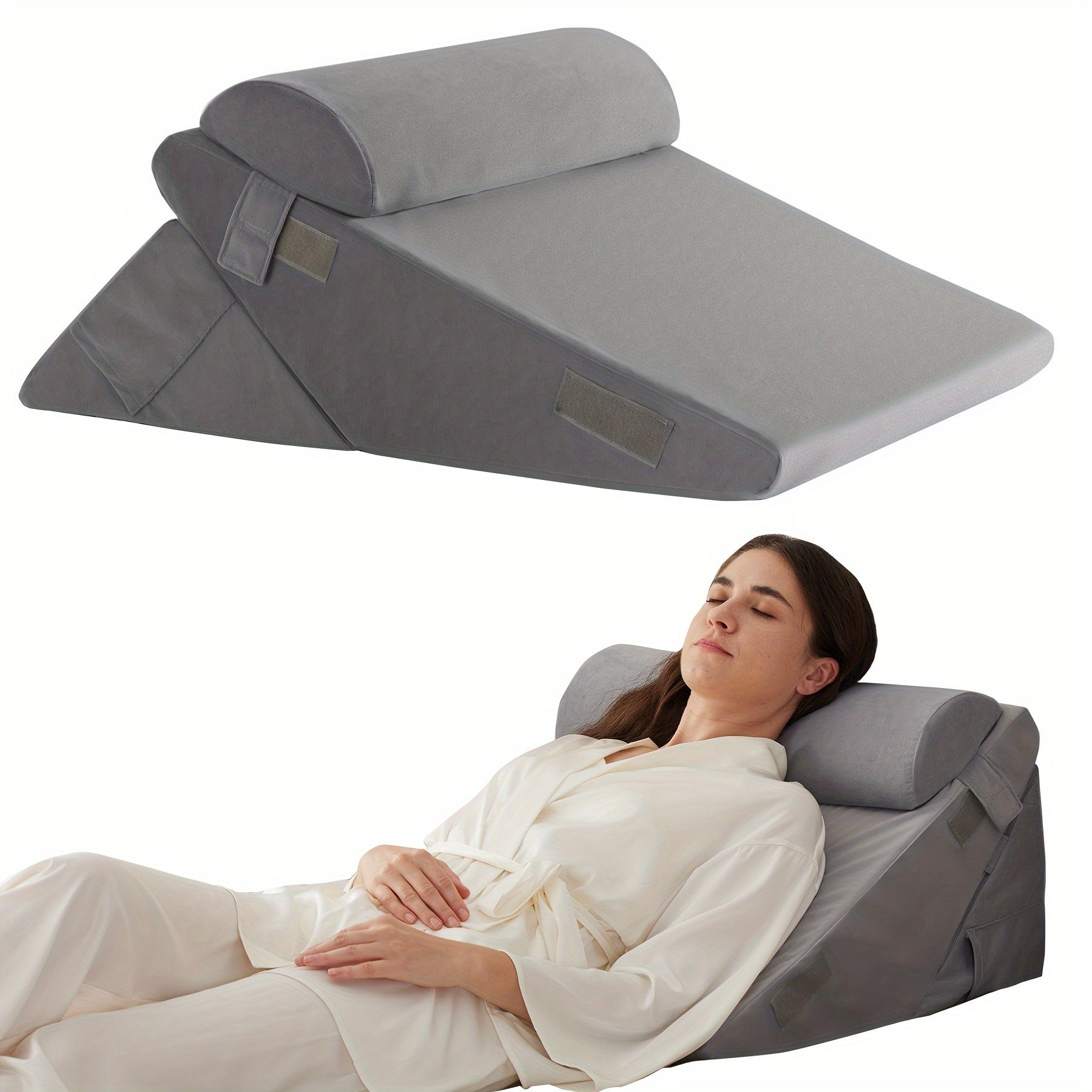 Sleepluxe Ayarlanabilir Yatak Kama Yastığı Sırt Rahatlığı ve Bacak Yükseltme İçin