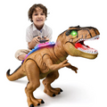 Juguete de dinosaurio T Rex ambulante con luces LED para jugar con control remoto