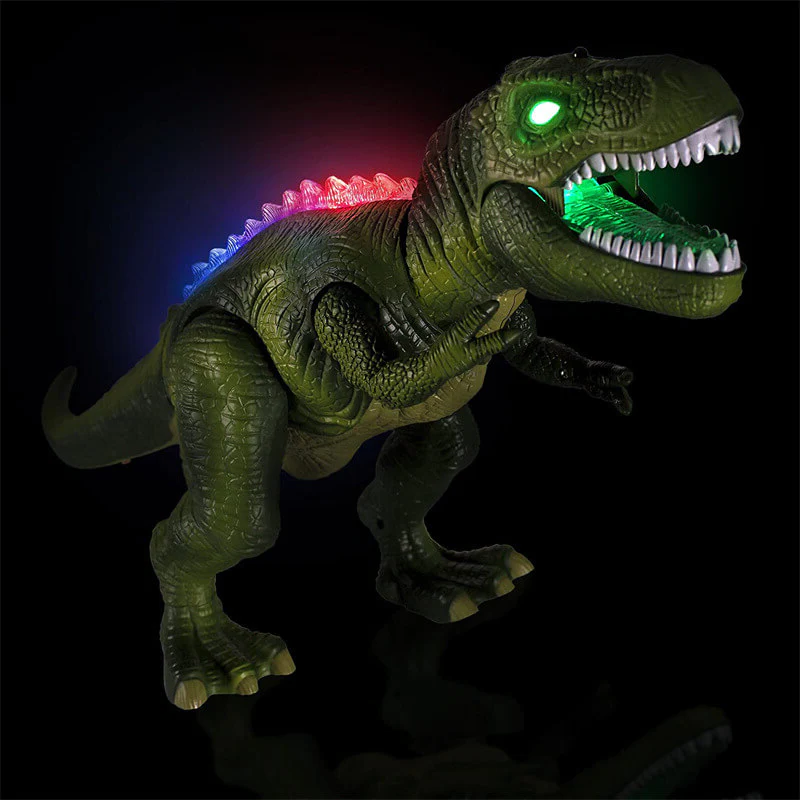 Juguete de dinosaurio T Rex ambulante con luces LED para jugar con control remoto