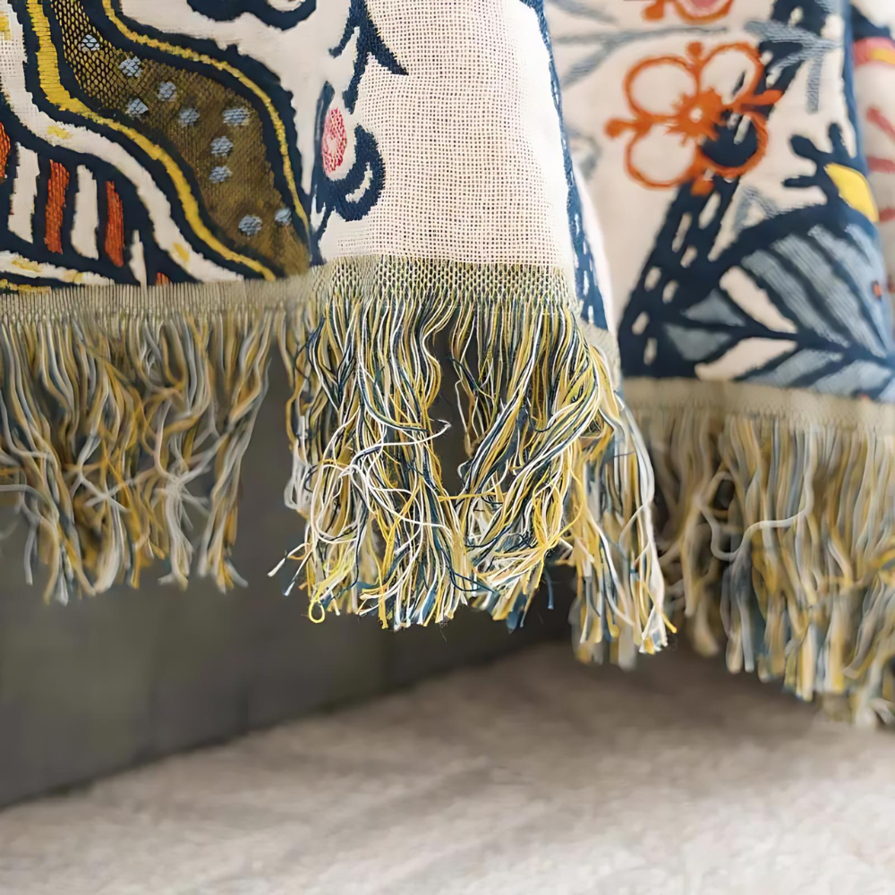 Floravista Reversible Cotton Floral Throw Blanket For Home Decor