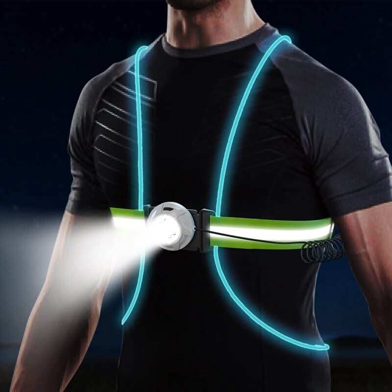 LumaSafe LED-säkerhetsväst för joggare, 6 färglägen, justerbar synlighet