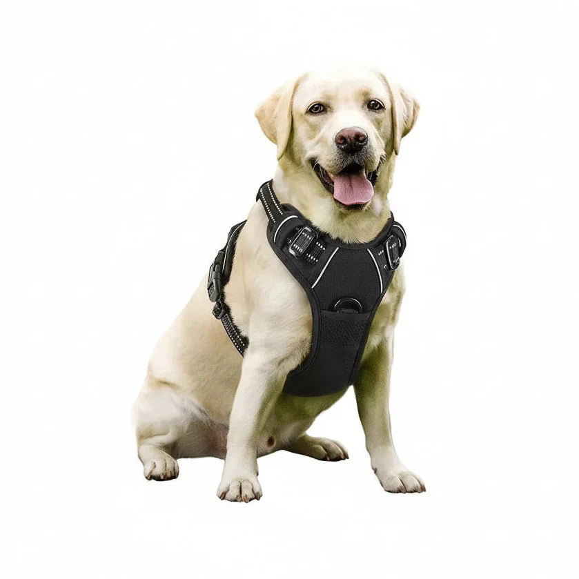 PawsLux Leather Collar, Harness and Leash Set for Dogs