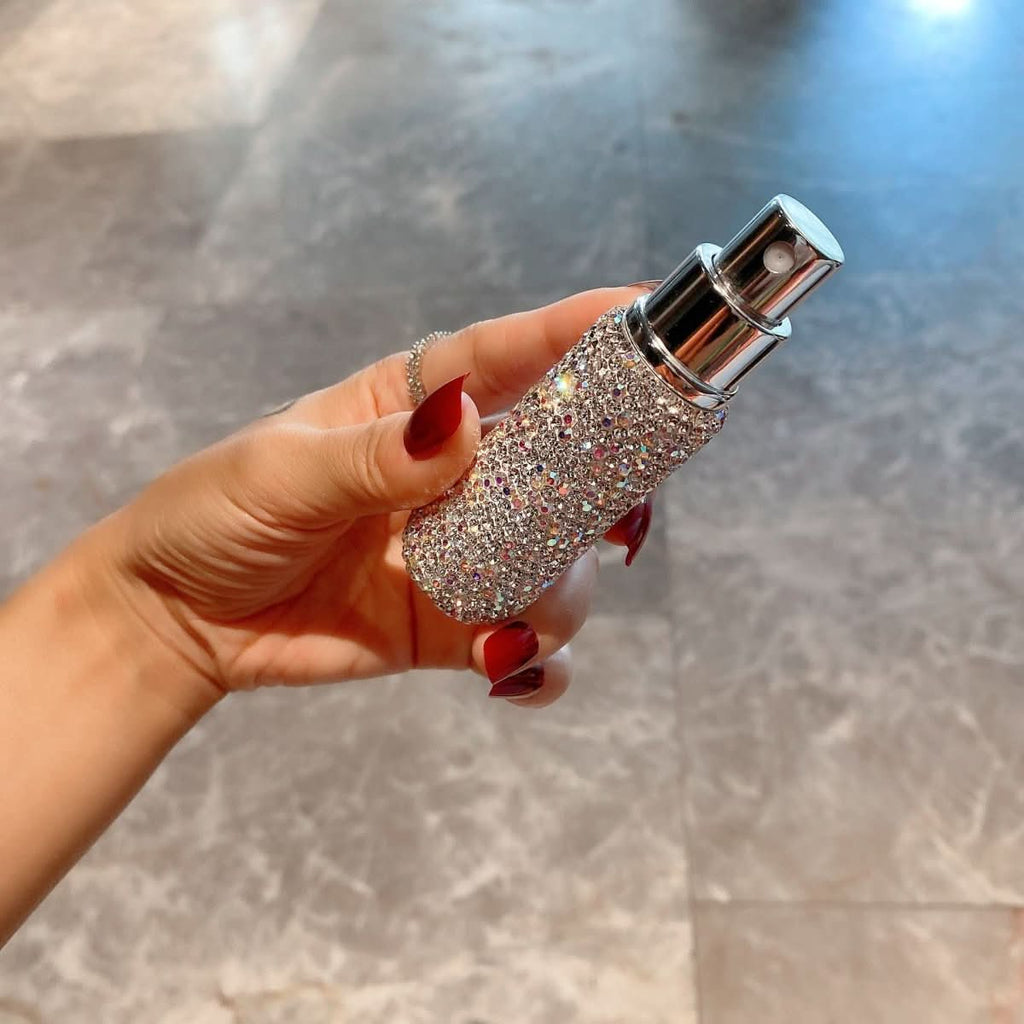 CrystalGlow Påfyllbar Parfymflaska Diamantdesign 10 ml Resestorlek För Resan