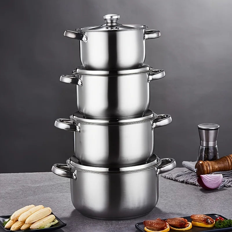 NovaChef Stainless Steel Cookware, 4-Piece Set For Everyday Use
