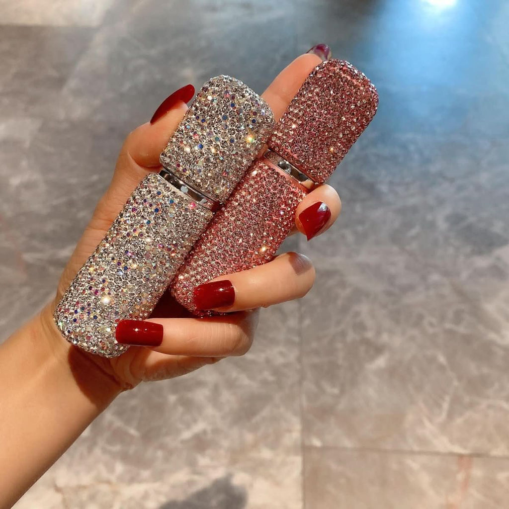CrystalGlow Påfyllbar Parfymflaska Diamantdesign 10 ml Resestorlek För Resan