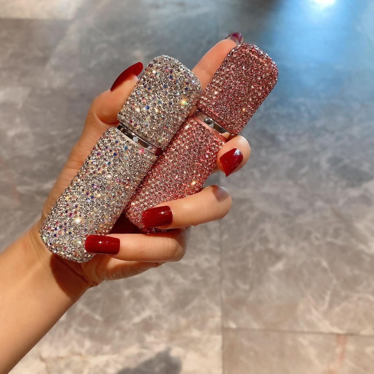 CrystalGlow Påfyllbar Parfymflaska Diamantdesign 10 ml Resestorlek För Resan
