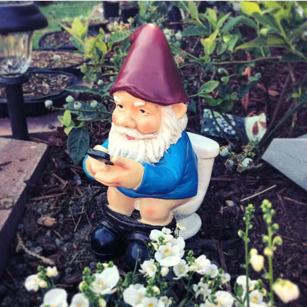VerdaWink Mini-Resin-Zwergfigur für verspielte Gartendekoration