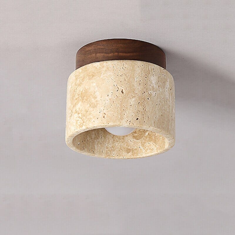 Aurelia Marmurowa Lampa Sufitowa w Żółtym Kolorze w Stylu Wabi Sabi