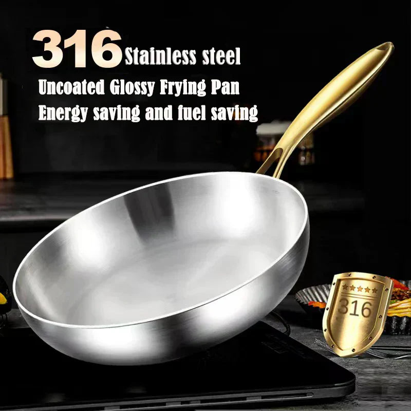 Patelnia wok Aurelin 28 cm ze stali nierdzewnej 316 z powłoką nieprzywierającą