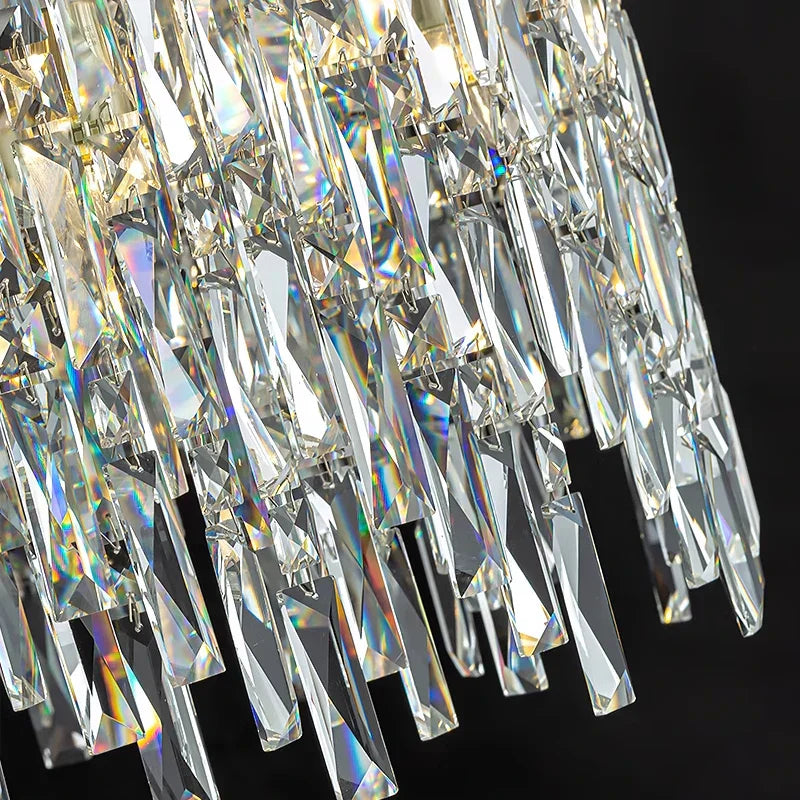 Candelabru Elara Cristal cu Cristale K9 și Lumină Caldă