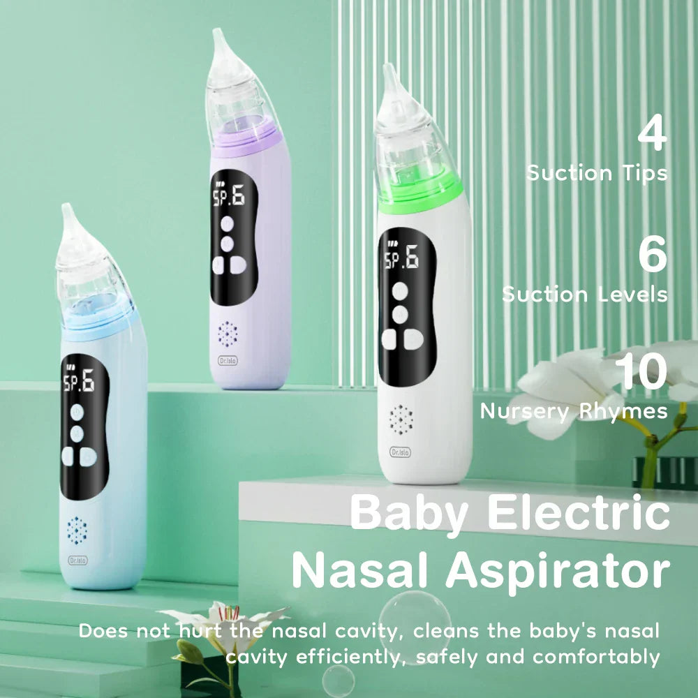 Baby Nasal Aspirator, Soft Silicone Tip, 6 Modes And Soothing Music