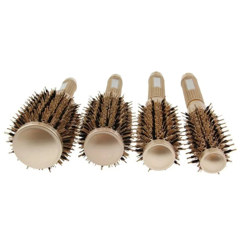 Set de cepillos redondos para el cabello con cerdas de jabalí iónicas de cerámica de calidad profesional para salón