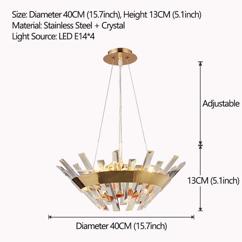 Elara Crystal Ring Chandelier With Champagne Gold Glow Crystals