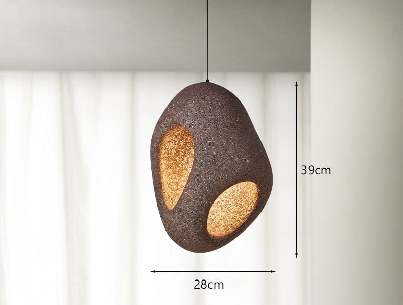 Lampada a Sospensione da Soffitto LED Artigianale Nova Wabi Sabi per Sala da Pranzo