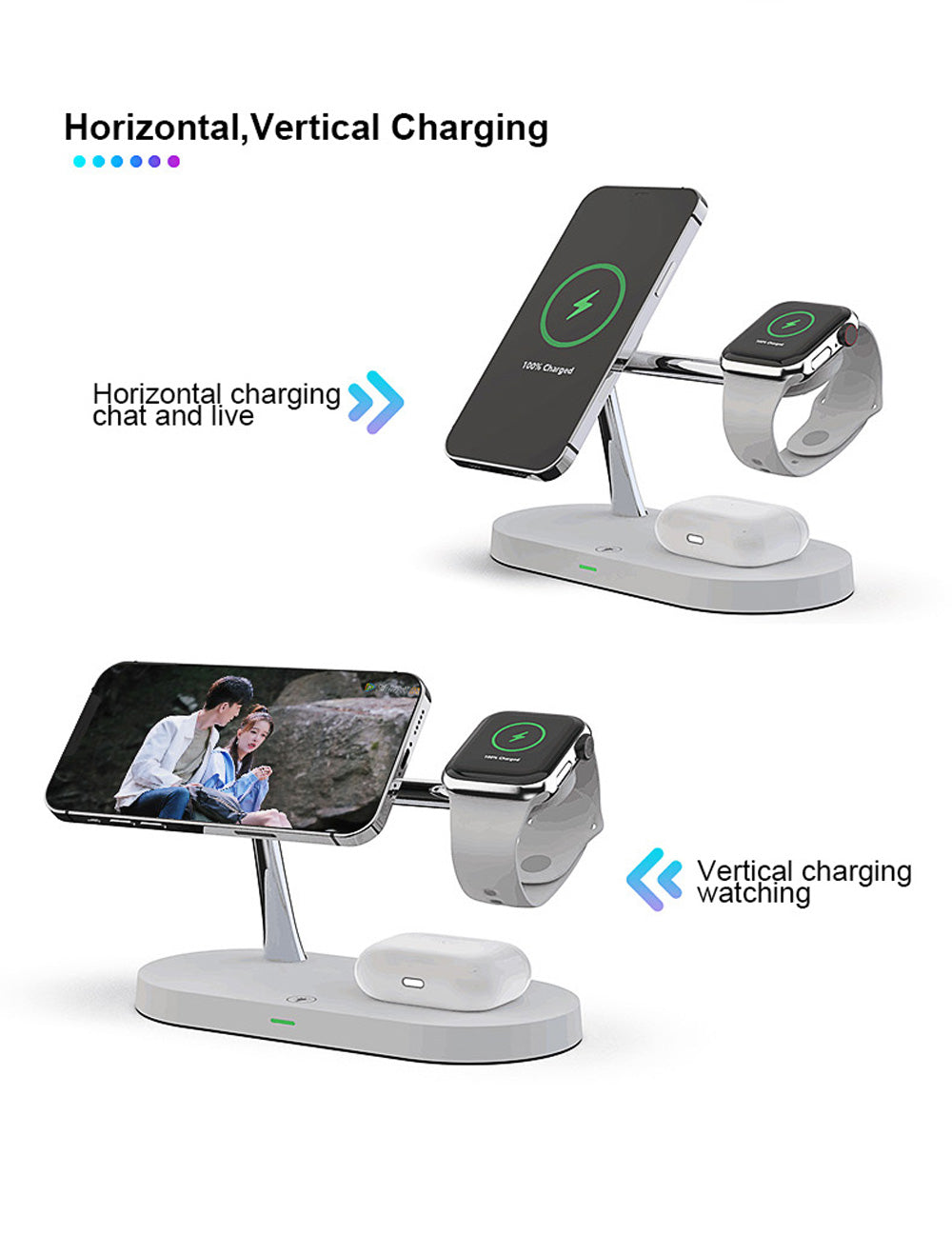 NovaHalo MagSafe 5-In-1 Night Light Charging Dock Hub