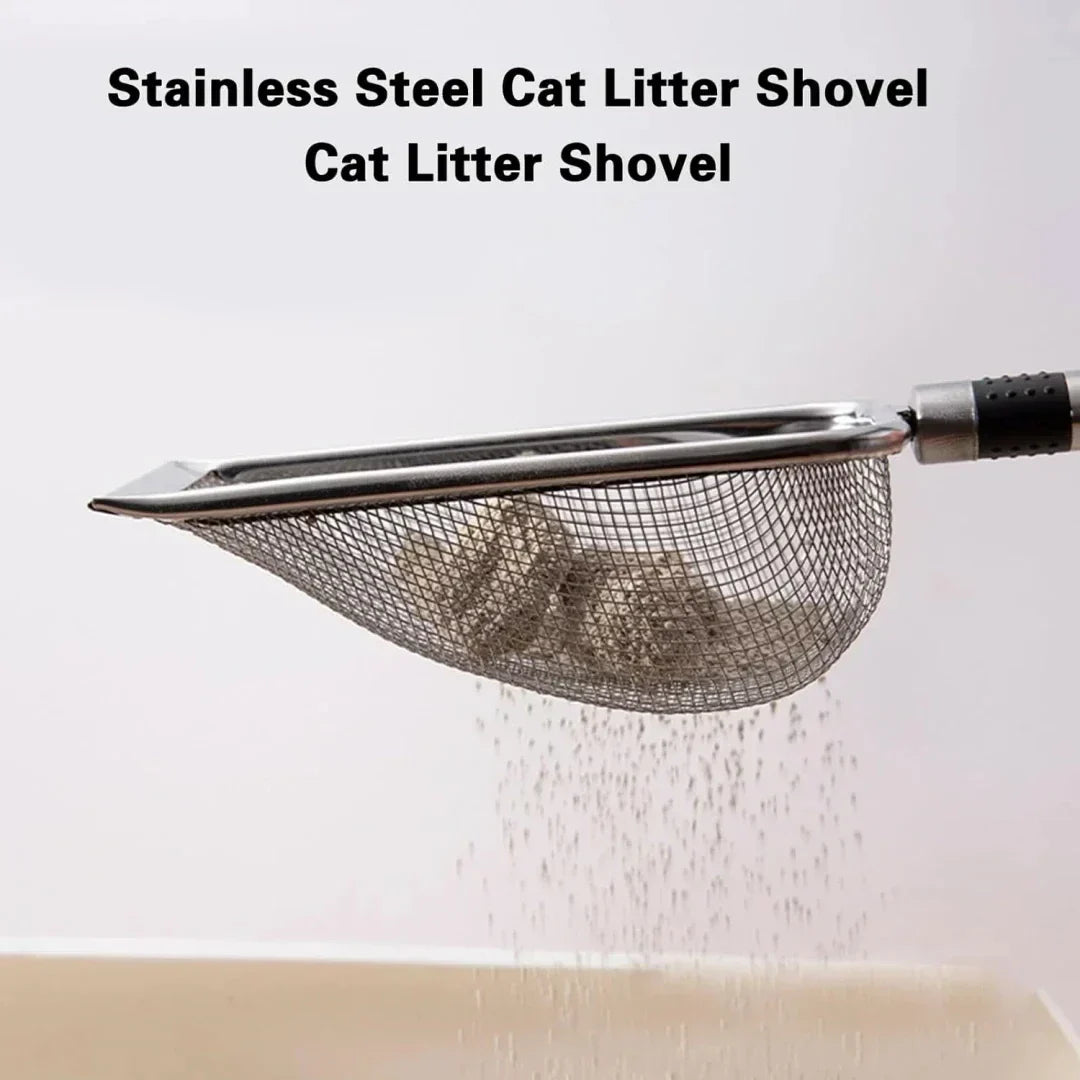 PawEase Ergonomic Litter Scoop In Stainless Steel Rust Resistant