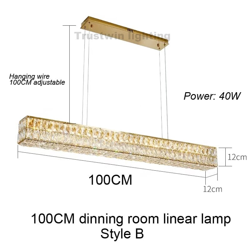 Candeeiro de Cristal LumaRing com Anel Dourado e Mudança de Cor