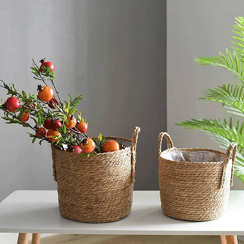 MeadowNest Handwoven Straw Pot And Storage Basket Extra Large