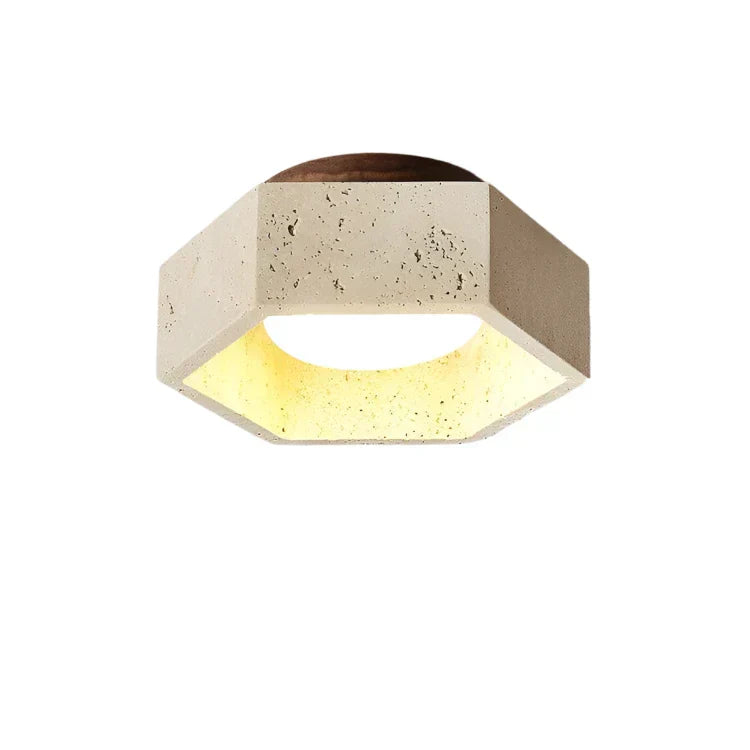 Lumină de tavan LED Aurora Wabi-Sabi din travertin