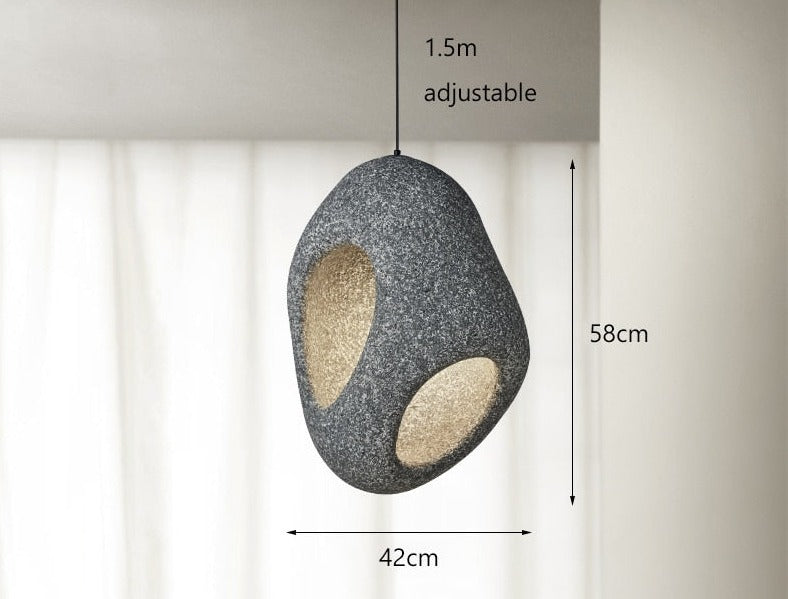 Lampada a Sospensione da Soffitto LED Artigianale Nova Wabi Sabi per Sala da Pranzo