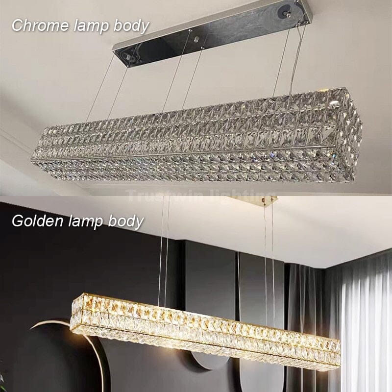 Candeeiro de Cristal LumaRing com Anel Dourado e Mudança de Cor