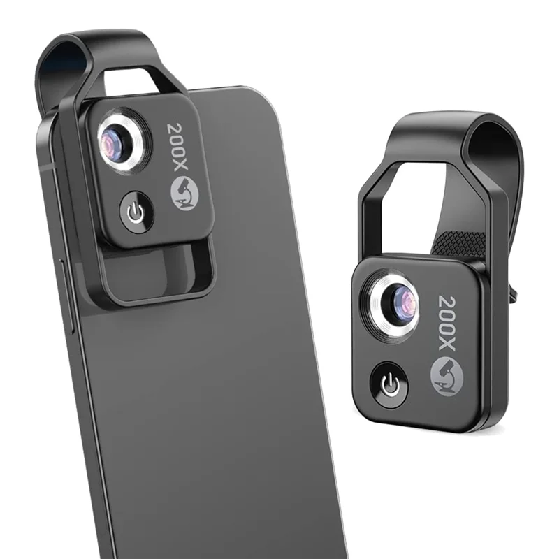 200x Büyütmeli ve LED Işıklı MicroZoom Klipsli Akıllı Telefon Mikroskobu