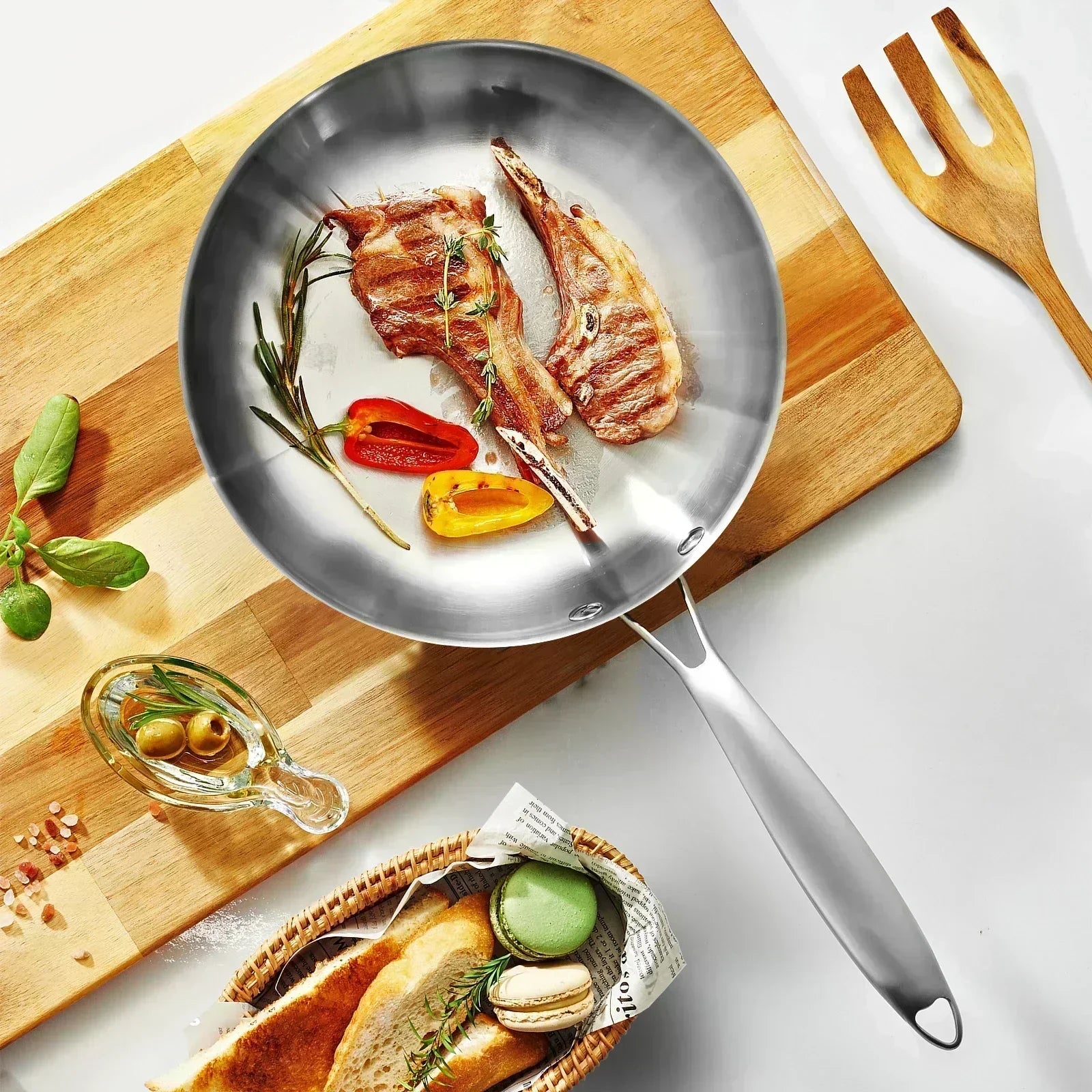 Astraea Stir-Fry Pan With Nonstick Surface Induction-Ready 304 Stainless Steel