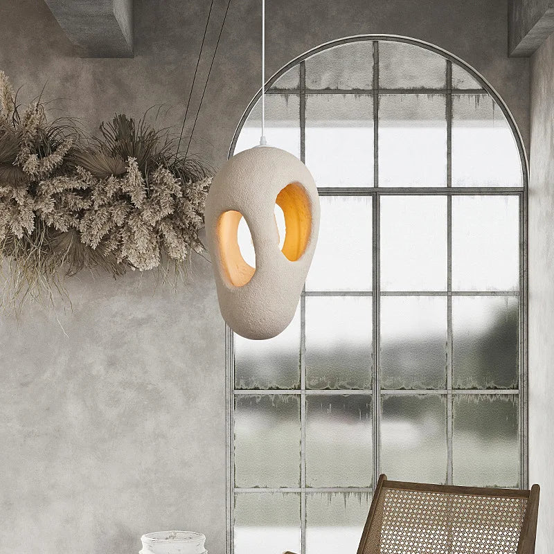 Závěsné LED svítidlo Nori Wabi pro loft s ručně vyráběnými mušlemi