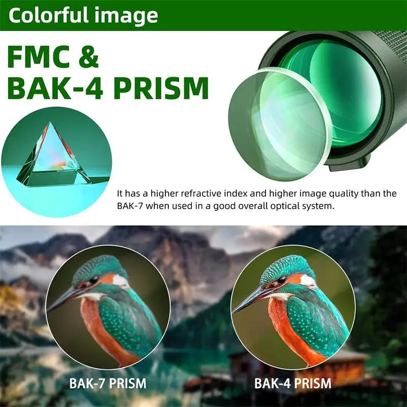 Telescopio Monocular Profesional con Prisma BAK4 y Aumento de 80x para Observación al Aire Libre