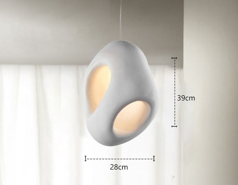 Lampada a Sospensione da Soffitto LED Artigianale Nova Wabi Sabi per Sala da Pranzo
