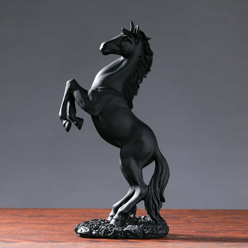 Fjordline abstracte Noordse paardensculptuur met harsafwerking voor moderne interieurs
