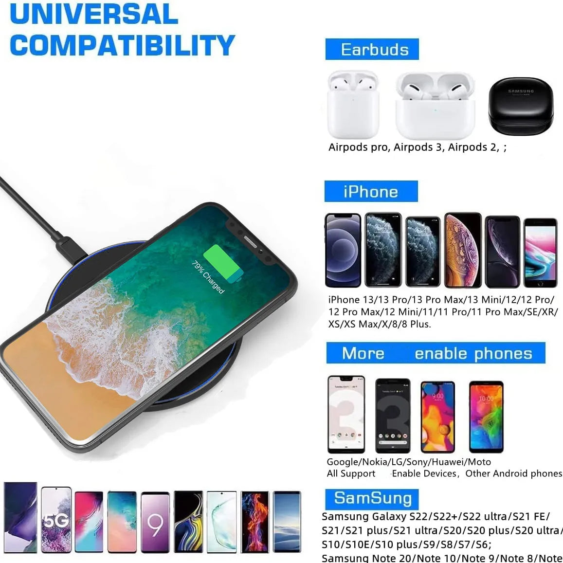 لوحة شحن لاسلكية ماجسيف USB C بقوة 30 واط لهواتف iPhone وسامسونج وأندرويد
