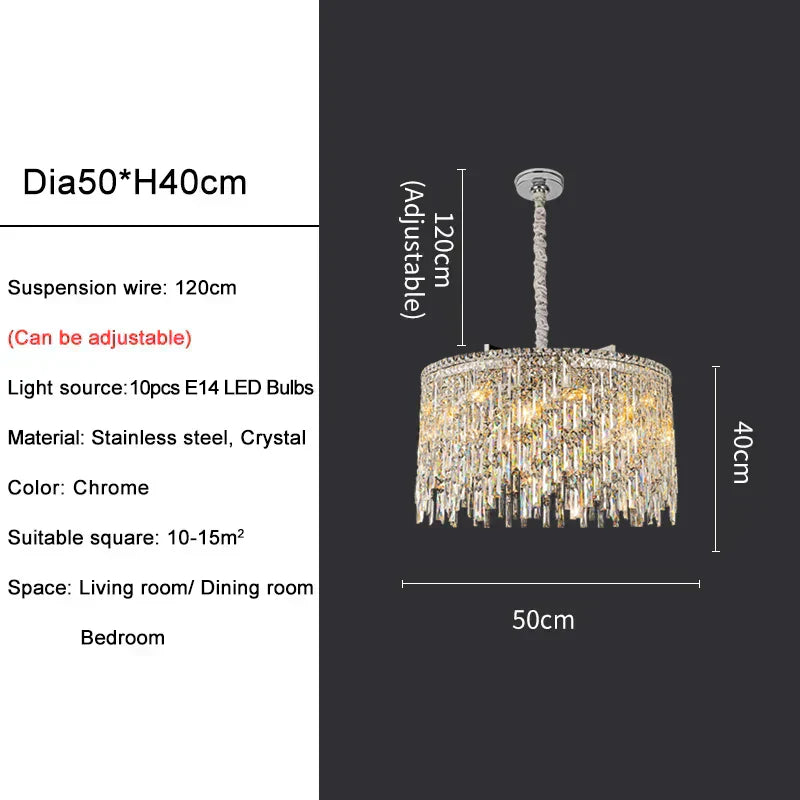 Candelabru Elara Cristal cu Cristale K9 și Lumină Caldă