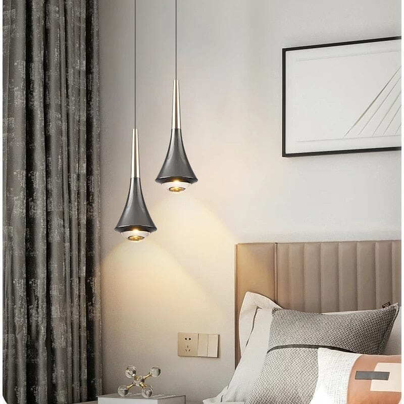 Elara glazen druppel LED hanglamp met heldere kap