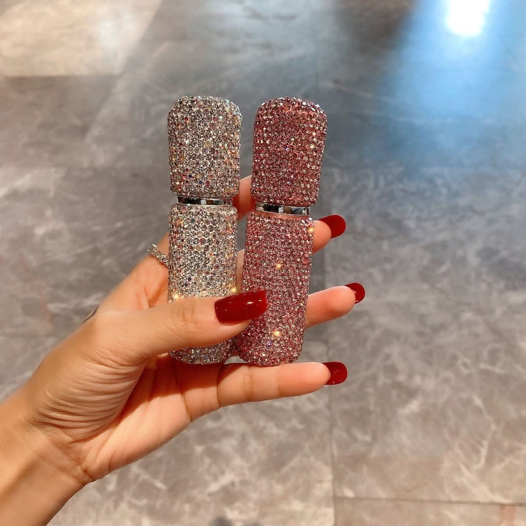 CrystalGlow Påfyllbar Parfymflaska Diamantdesign 10 ml Resestorlek För Resan
