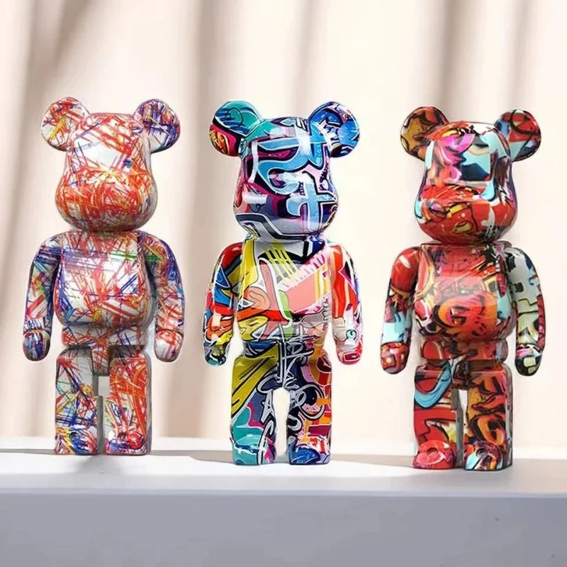 CityCub Bear Figurine In Street Art Style With Built-In Tray For Desk Or Shelf