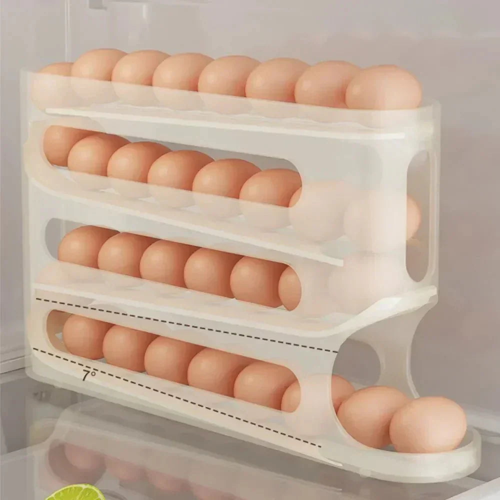 AviaryNest 4-lags automatisk ægdispenser pladsbesparende køleskabsorganisator til hjemmebrug