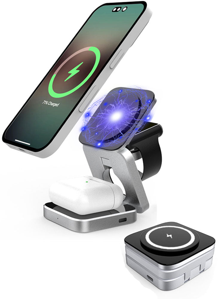 VeloCharge Magnetic Wireless Charger Three-In-One For IPhone AirPods And Apple Watch